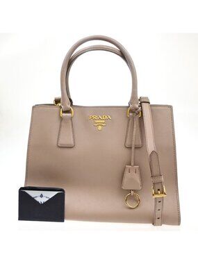 Prada Galleria Saffiano Shoulder Handbag 2-Way Pink Leather